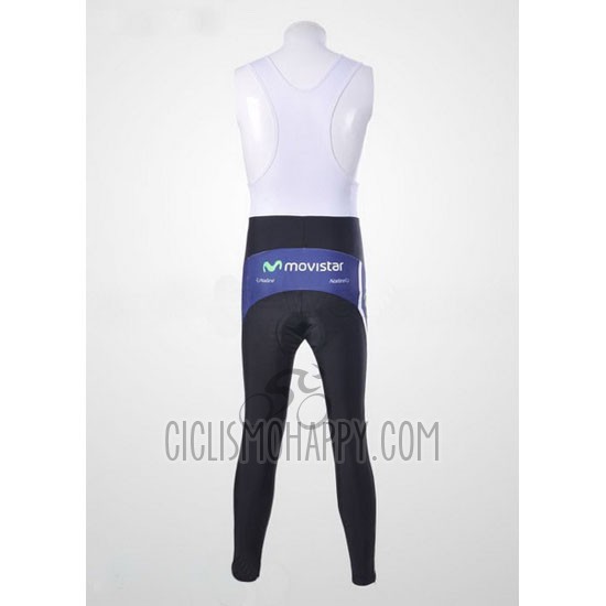 Movistar Cycling Jersey Bib Tight 2011 Long Sleeve Blue